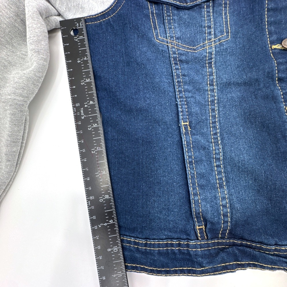 BBJ Los Angeles Jacket Womens M Gray Denim Trucker Button Front Stretch Casual - Picture 10 of 11
